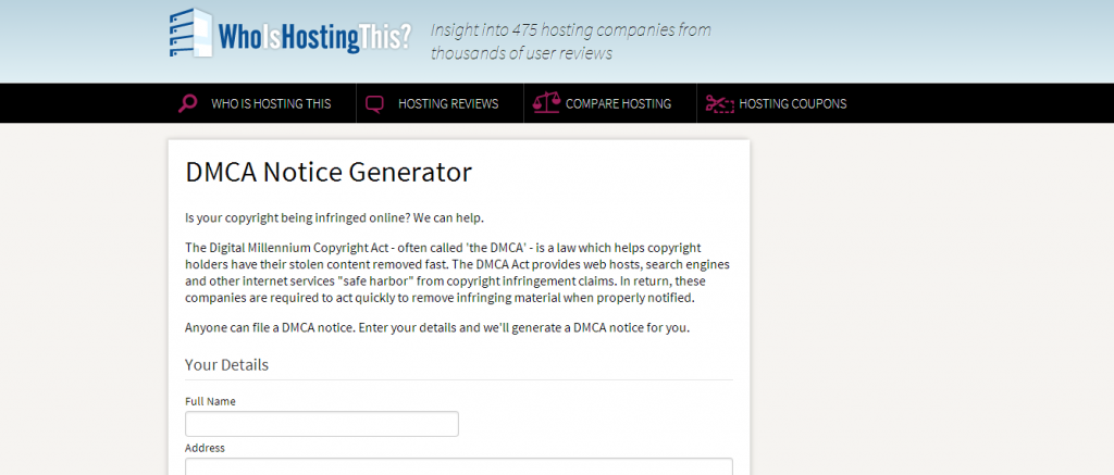 dmca notice generator dmca complaint