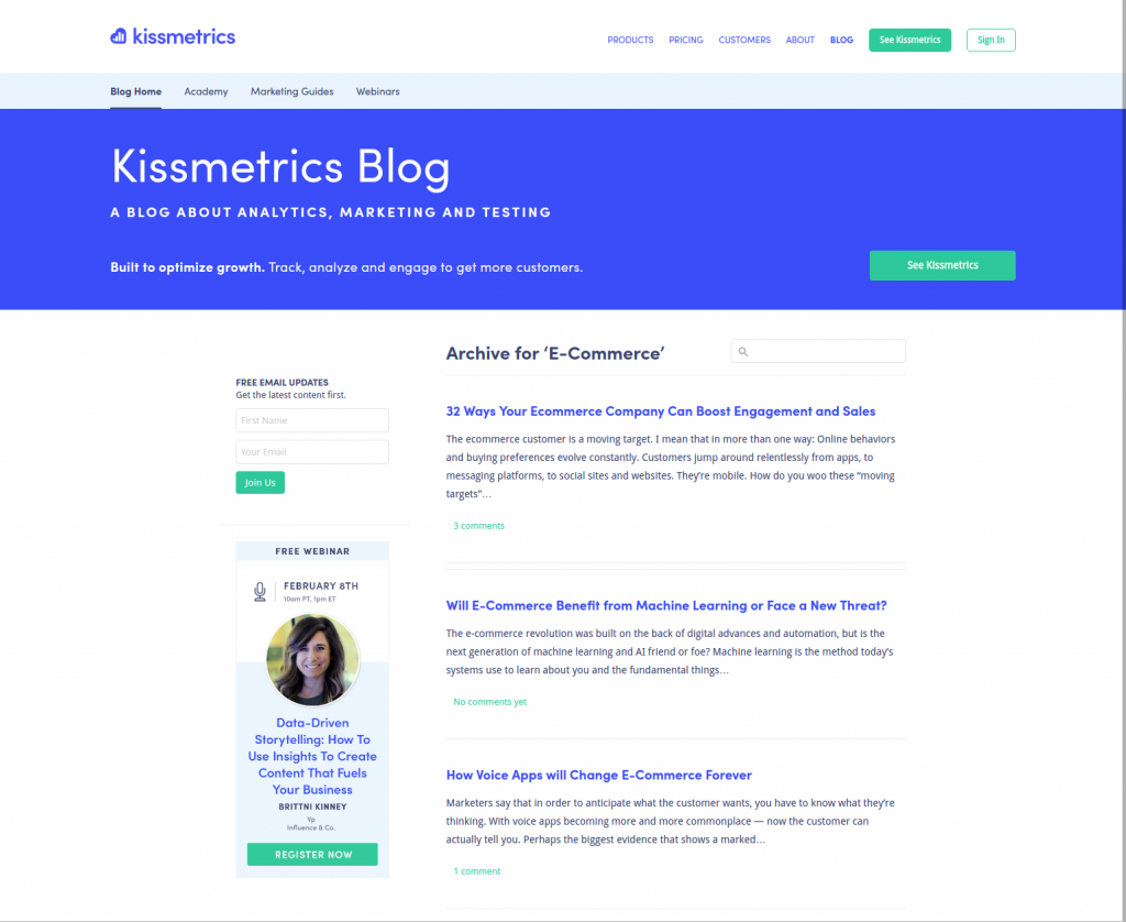 kissmetrics blog category